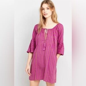 Free People  Orchid (Purple) Striped Dress ( Large)